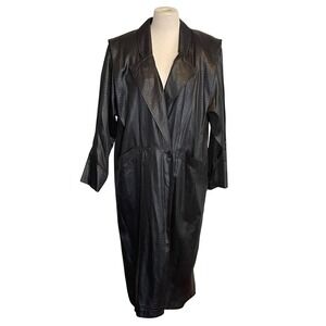 Vintage Maggie Lawrence Black Crocodile Embossed Long Jacket Size‎ 14 Whimsygoth